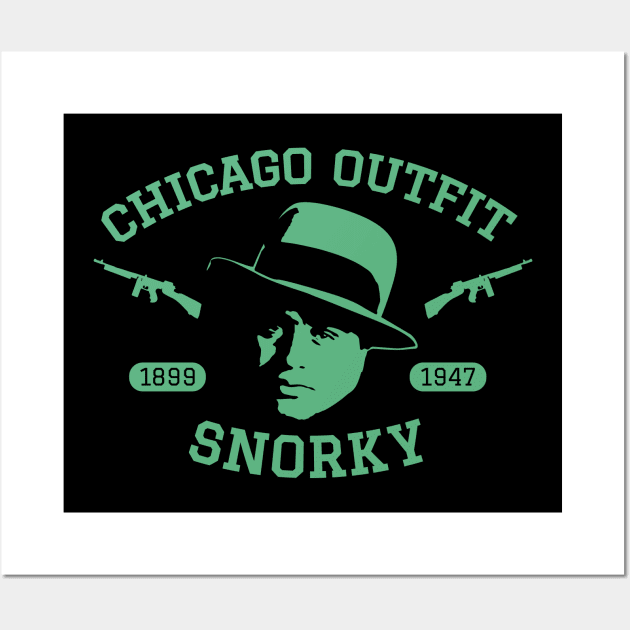 Al Capone 'Snorky' Portrait Logo - Chicago Outfit Wall Art by Boogosh